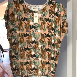 Anthropologie Pepaloves sweater leopard top Medium